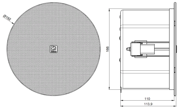 AUDAC CALI424/W, двухполосная встраиваемая акустическая система